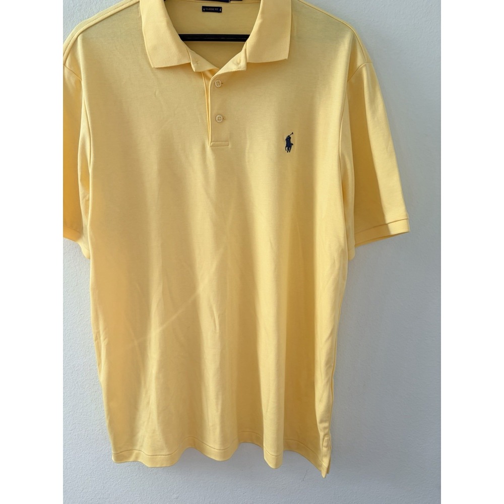 Polo Ralph Lauren Classic Fit Polo Shirt Men's Large Yellow Short Sleeve